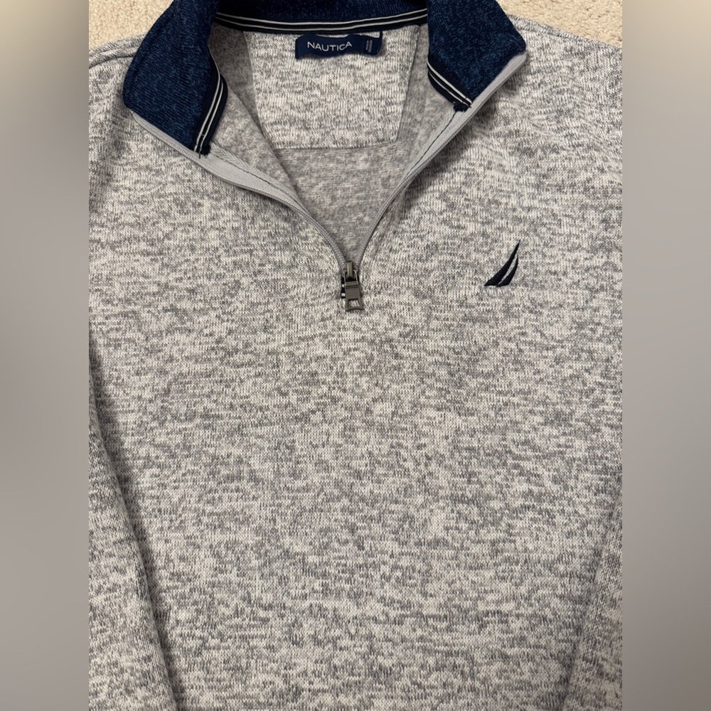 Nautica Men's Heathered Zip-Up Sweater